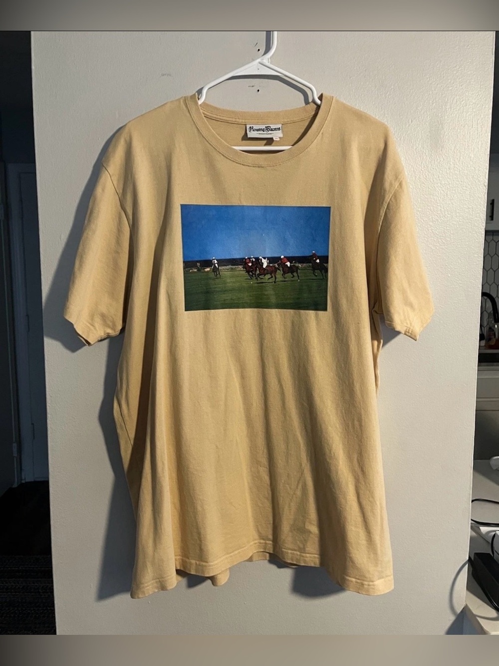 Rowing Blazers Beige Polo Scene Short Sleeve Tee
